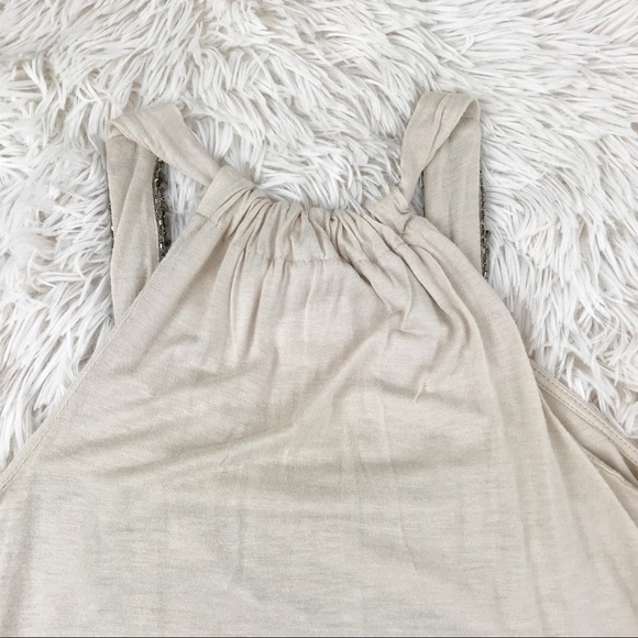 WET SEAL Tan Beaded Tank Blouse Size Small - Picture 8 of 8
